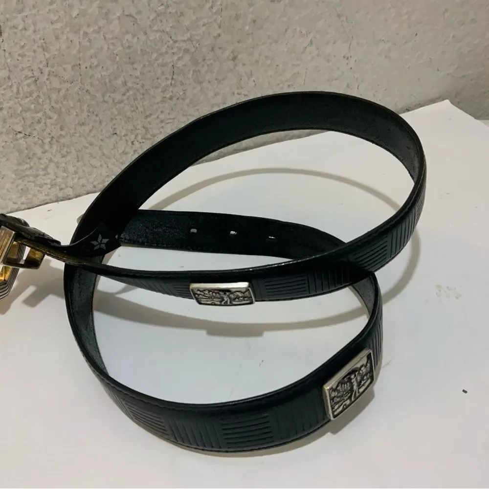 Onyx‎ Brighton Mens 36 Golf Belt  Black Leather Belt Metal Hardware
